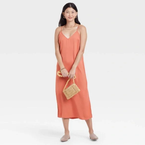 a new day orange dress Brand: A New Day, Size: 8 Ladies, Color: Fierce Orange